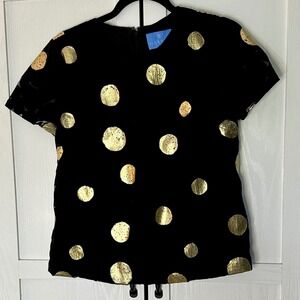 Black and Gold Polka Dot Blouse